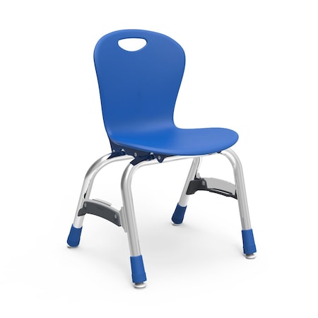 Virco ZUMA Series 13" Classroom Chair, Kindergarten - 1st Grade with Nylon Glides - Cobalt Blue ZU413